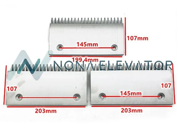 Aluminum alloy escalator comb plate SMR313609 with 22 teeth, designed for 9300 series escalators